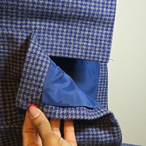  Lands' End Wool Houndstooth Crest Button Pocket Lined Jacket Blazer NWOT - Picture 9 of 14